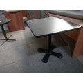 36 in. Square Grey Meeting Table w Black Trim and Base